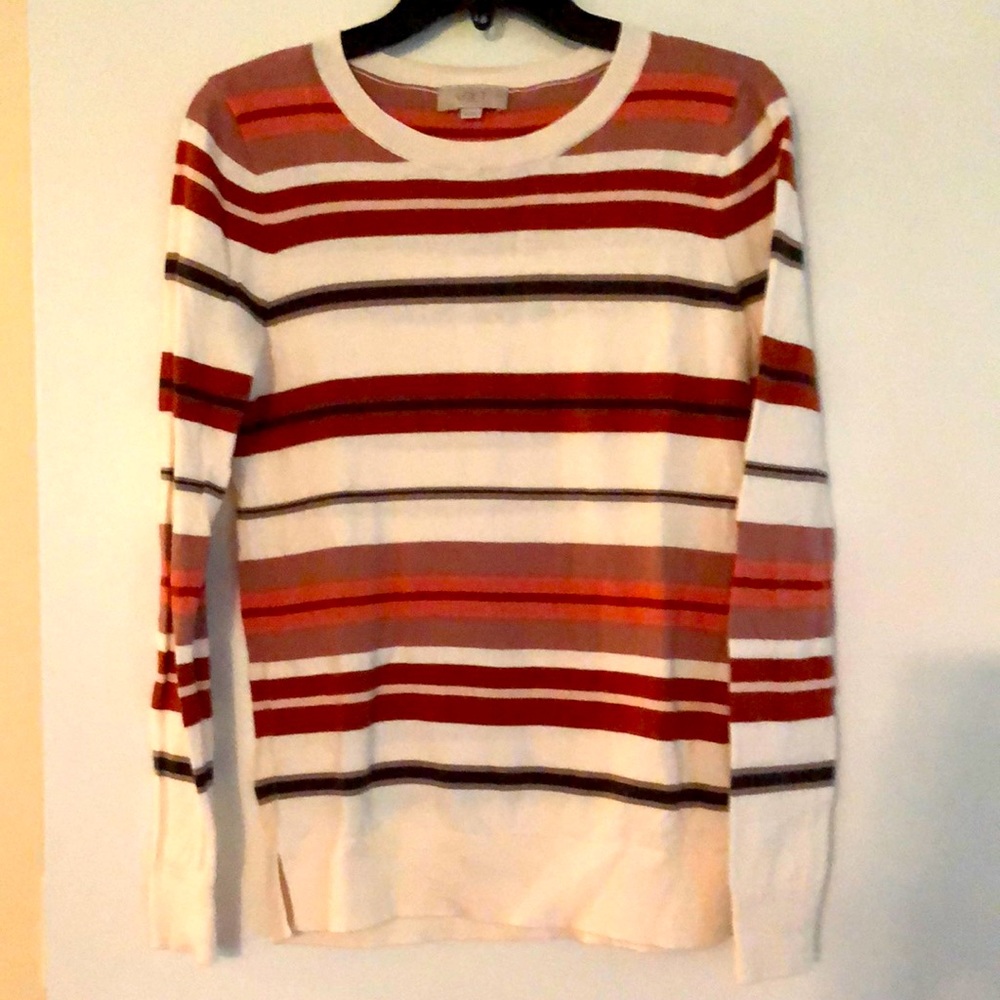 LOFT cotton striped sweater XS